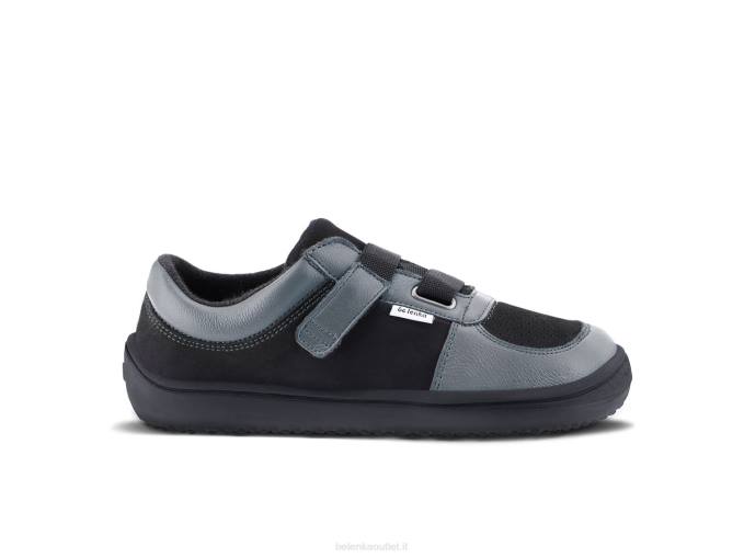 scarpe da ginnastica per bambini a piedi nudi - fluide carbone e nero Be Lenka 80JV200