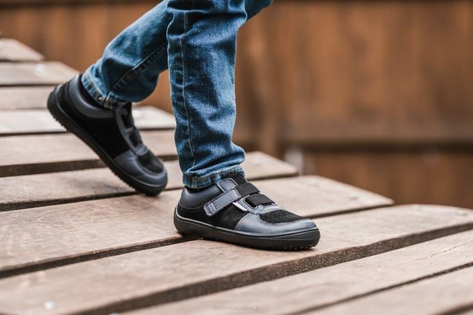 scarpe da ginnastica per bambini a piedi nudi - fluide carbone e nero Be Lenka 80JV200
