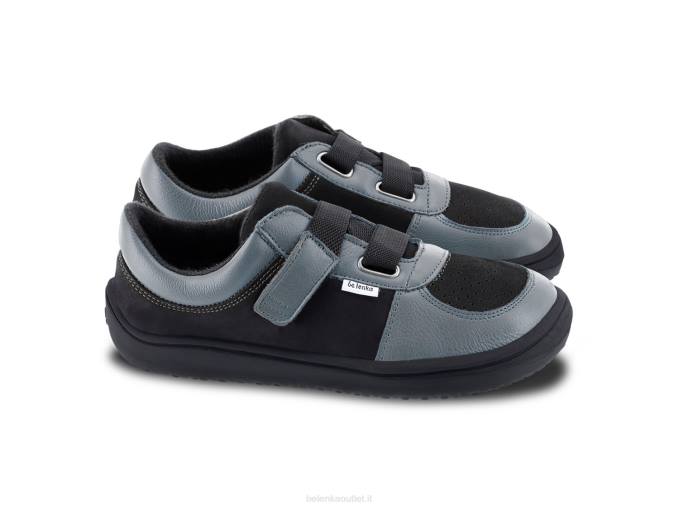 scarpe da ginnastica per bambini a piedi nudi - fluide carbone e nero Be Lenka 80JV200