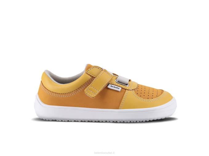scarpe da ginnastica per bambini a piedi nudi - fluide senape e mango Be Lenka 80JV198