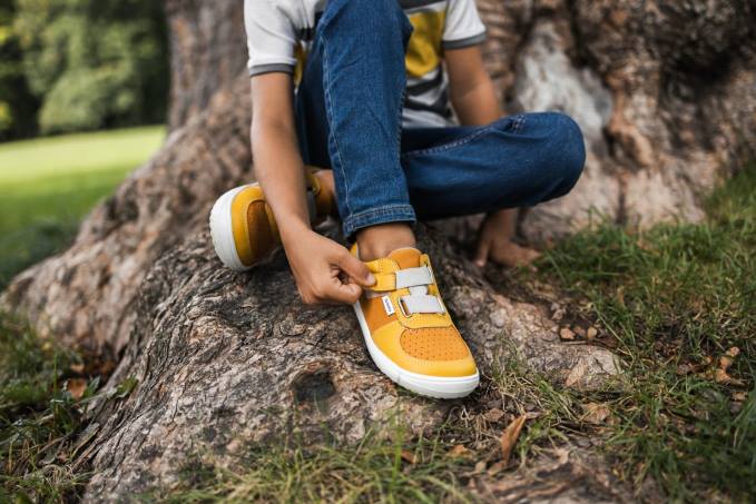 scarpe da ginnastica per bambini a piedi nudi - fluide senape e mango Be Lenka 80JV198