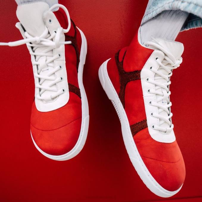uomini scarpe da ginnastica a piedi nudi barebarics - hifly rosso bianco Be Lenka 80JV91