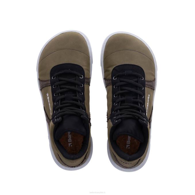 uomini scarpe da ginnastica a piedi nudi barebarics - hifly verde scuro e grigio Be Lenka 80JV93