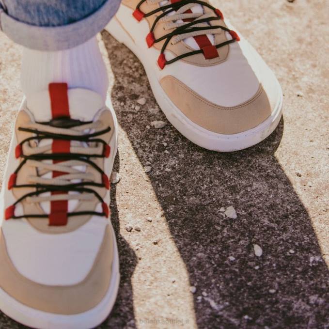 uomini scarpe da ginnastica a piedi nudi barebarics - ravvivare beige e bianco Be Lenka 80JV80