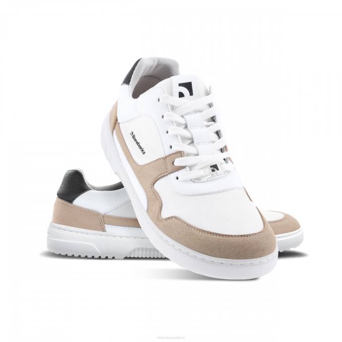 uomini scarpe da ginnastica a piedi nudi barebarics - zing bianco e beige Be Lenka 80JV76