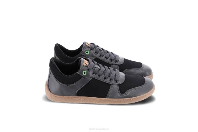 uomini scarpe da ginnastica a piedi nudi - campione 2.0 - vegan grigio scuro e nero Be Lenka 80JV13