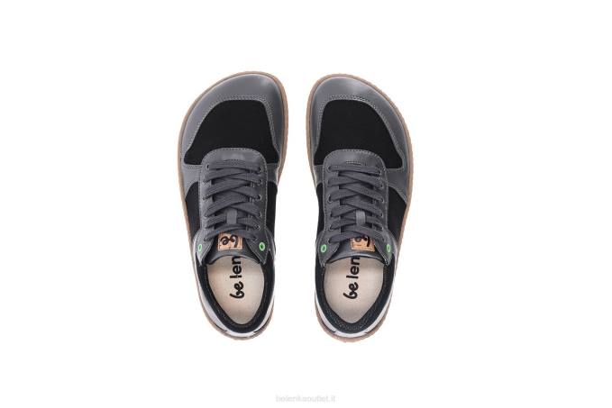 uomini scarpe da ginnastica a piedi nudi - campione 2.0 - vegan grigio scuro e nero Be Lenka 80JV13