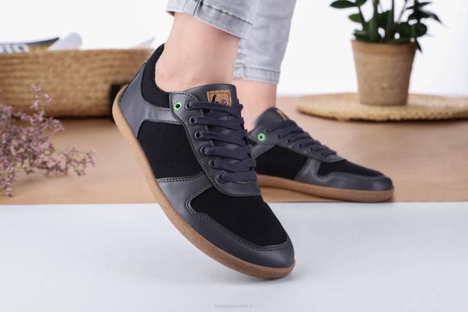 uomini scarpe da ginnastica a piedi nudi - campione 2.0 - vegan grigio scuro e nero Be Lenka 80JV13