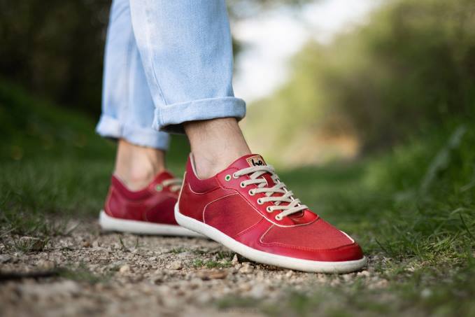 uomini scarpe da ginnastica a piedi nudi - campione 2.0 - vegan rosso Be Lenka 80JV11