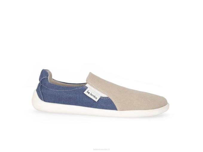 uomini scarpe da ginnastica a piedi nudi - facili - vegane sabbia e blu Be Lenka 80JV64