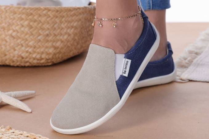uomini scarpe da ginnastica a piedi nudi - facili - vegane sabbia e blu Be Lenka 80JV64