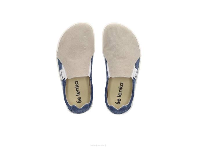 uomini scarpe da ginnastica a piedi nudi - facili - vegane sabbia e blu Be Lenka 80JV64