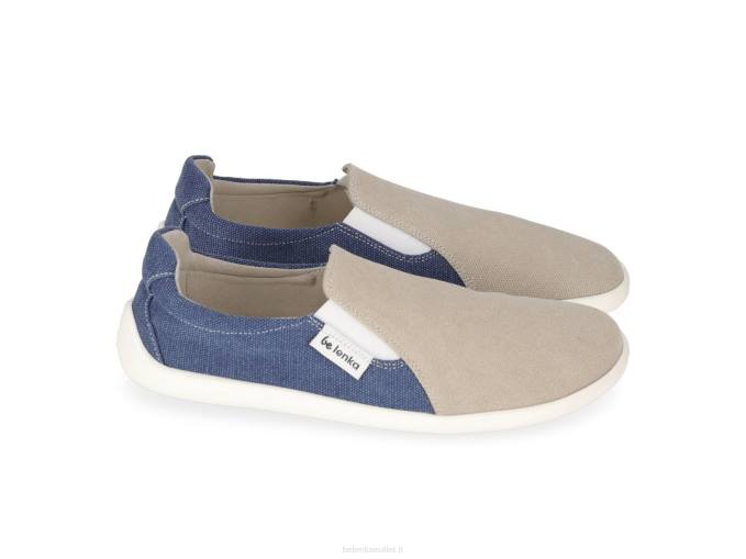 uomini scarpe da ginnastica a piedi nudi - facili - vegane sabbia e blu Be Lenka 80JV64