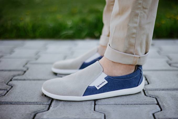 uomini scarpe da ginnastica a piedi nudi - facili - vegane sabbia e blu Be Lenka 80JV64