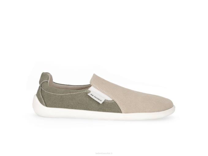 uomini scarpe da ginnastica a piedi nudi - facili - vegane sabbia e verde militare Be Lenka 80JV63