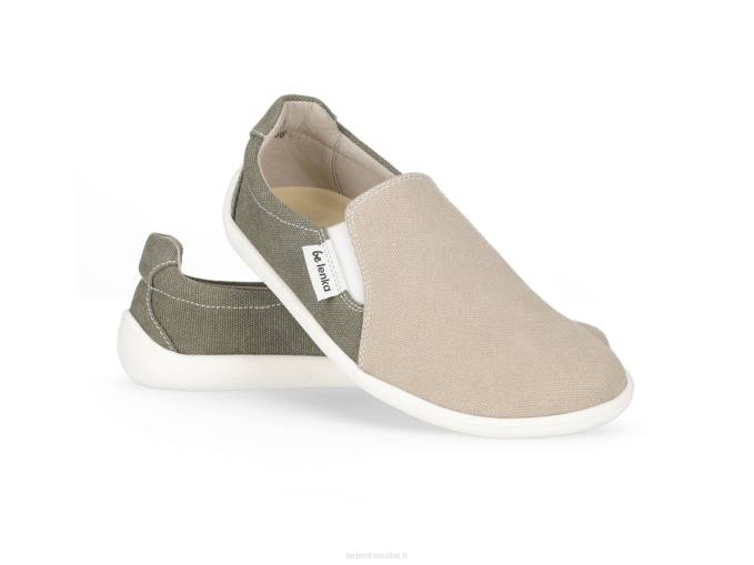uomini scarpe da ginnastica a piedi nudi - facili - vegane sabbia e verde militare Be Lenka 80JV63
