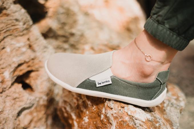 uomini scarpe da ginnastica a piedi nudi - facili - vegane sabbia e verde militare Be Lenka 80JV63