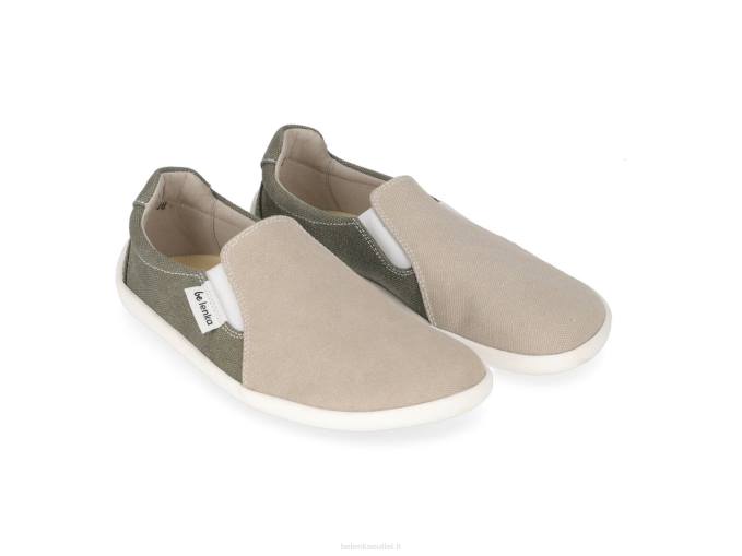 uomini scarpe da ginnastica a piedi nudi - facili - vegane sabbia e verde militare Be Lenka 80JV63