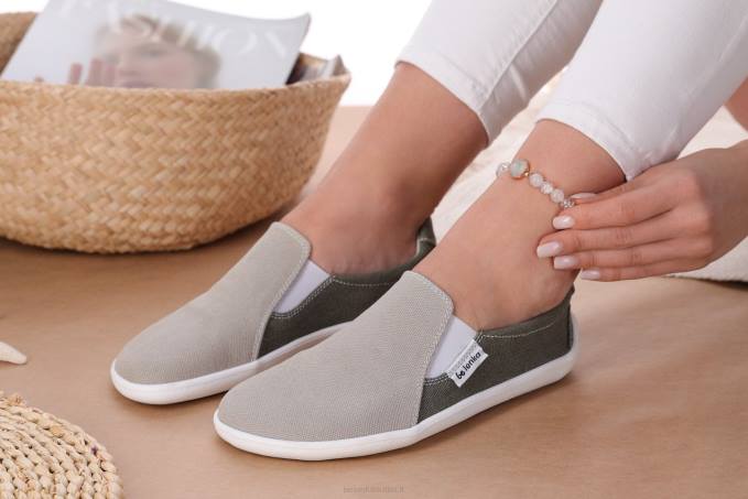 uomini scarpe da ginnastica a piedi nudi - facili - vegane sabbia e verde militare Be Lenka 80JV63