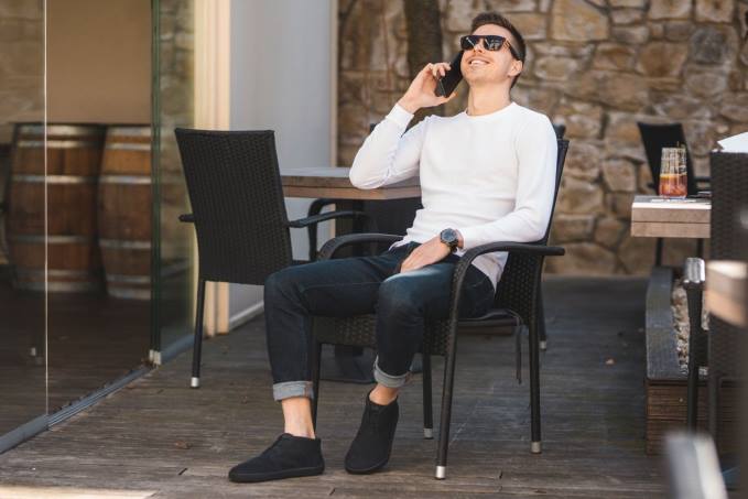 uomini le scarpe a piedi nudi scivolano tutto nero opaco Be Lenka 80JV72